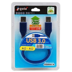 USB 3.0 A公-A公 30公分