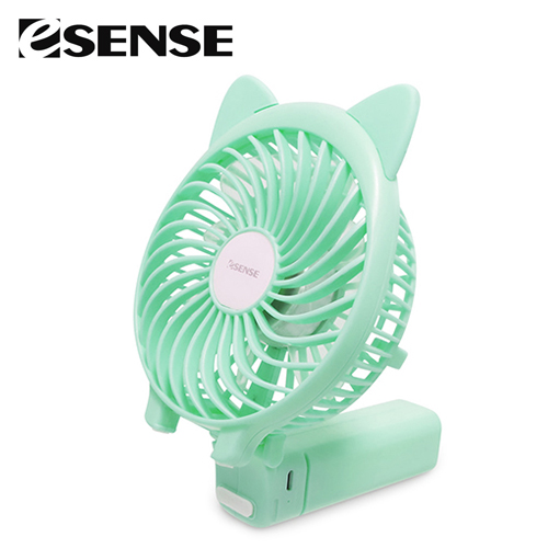 ESENSE 逸盛 貓耳手持式USB風扇 綠