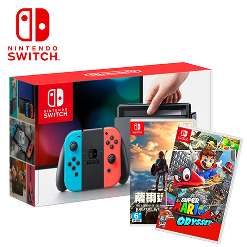 任天堂Switch主机-电光蓝&红+精灵宝可梦 Le
