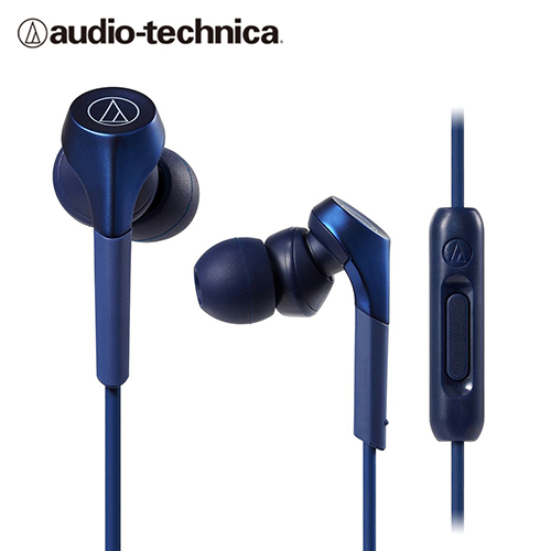 【audio-technica 鐵三角】ATH-CKS550XiS 線控通話 耳道式耳機 / 藍