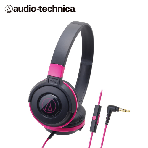 【audio-technica 鐵三角】ATH-S100 攜帶式耳機-黑粉