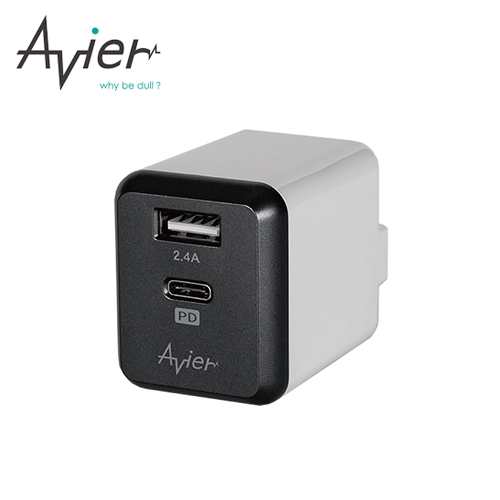 【Avier】PD3.0+2.4A USB 電源供應器(太空灰)