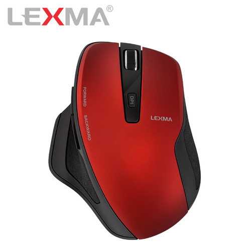 【LEXMA 雷馬】MS650R 無線靜音滑鼠(紅)