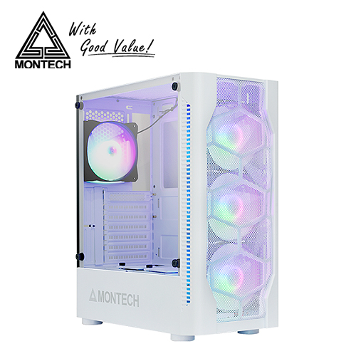 【MONTECH】X1 玻璃側板RGB機殼(白)