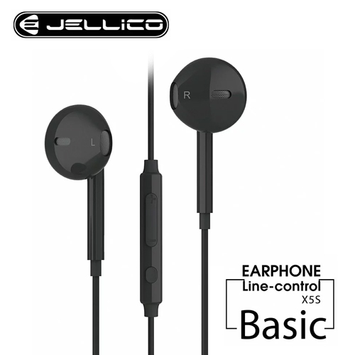 【JELLICO】X5S 入耳式音樂三鍵線控耳機(JEE-X5S-BK)-黑