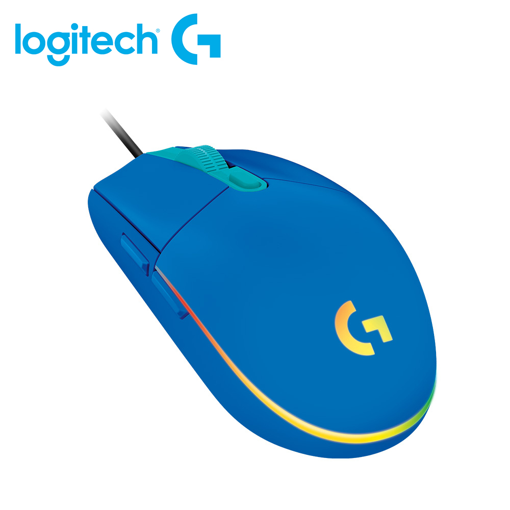 【Logitech 羅技】G102 第二代 RGB 炫彩遊戲滑鼠 - 炫光藍