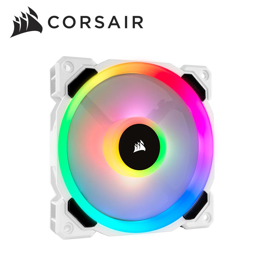 【CORSAIR 海盜船】LL120 RGB 雙燈環風扇-白