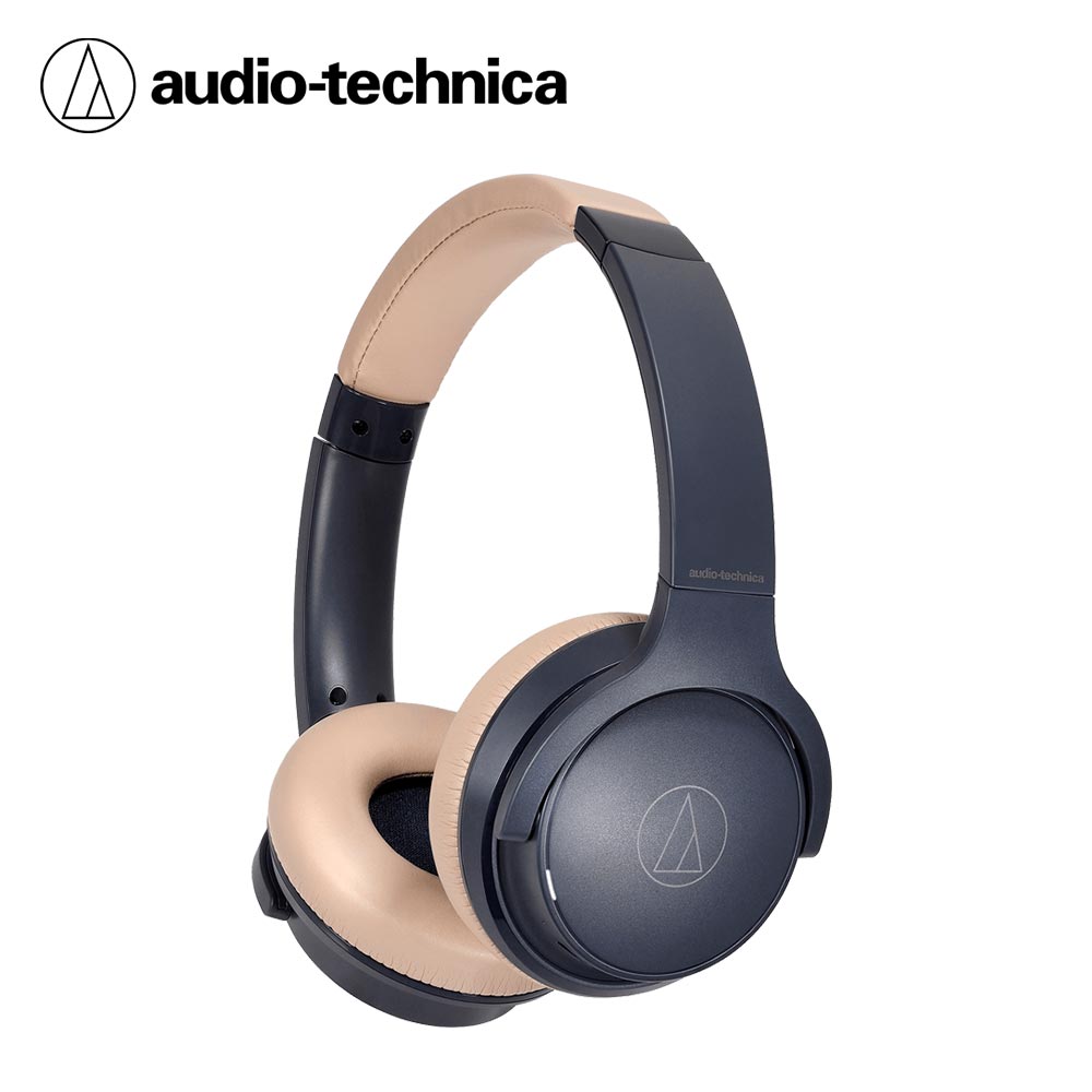 【audio-technica 鐵三角】ATH-S220BT 藍牙耳罩式耳機-灰藍杏
