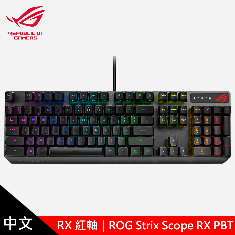 【ASUS 華碩】ROG Strix Scope RX PBT 光學機械電競鍵盤 紅軸