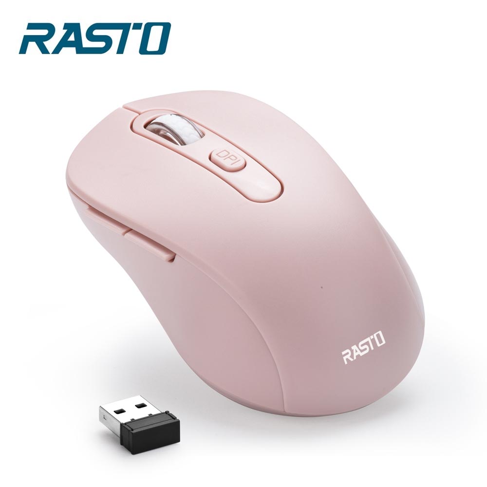【RASTO】RM13 六鍵式超靜音無線滑鼠-粉