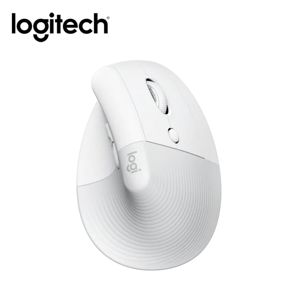 【Logitech 羅技】LIFT 人體工學垂直滑鼠-珍珠白