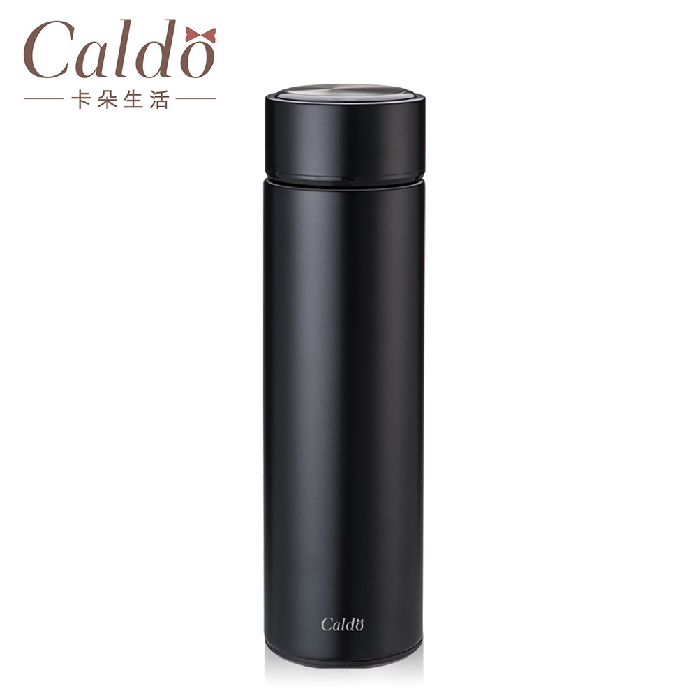 【Caldo 卡朵生活】FM006 簡約風不鏽鋼保溫瓶 500ml 黑色