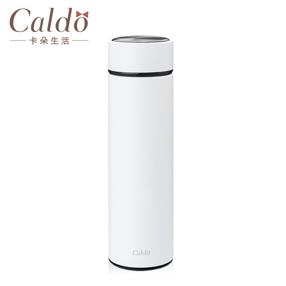 【Caldo 卡朵生活】FM006 簡約風不鏽鋼保溫瓶 500ml 白色