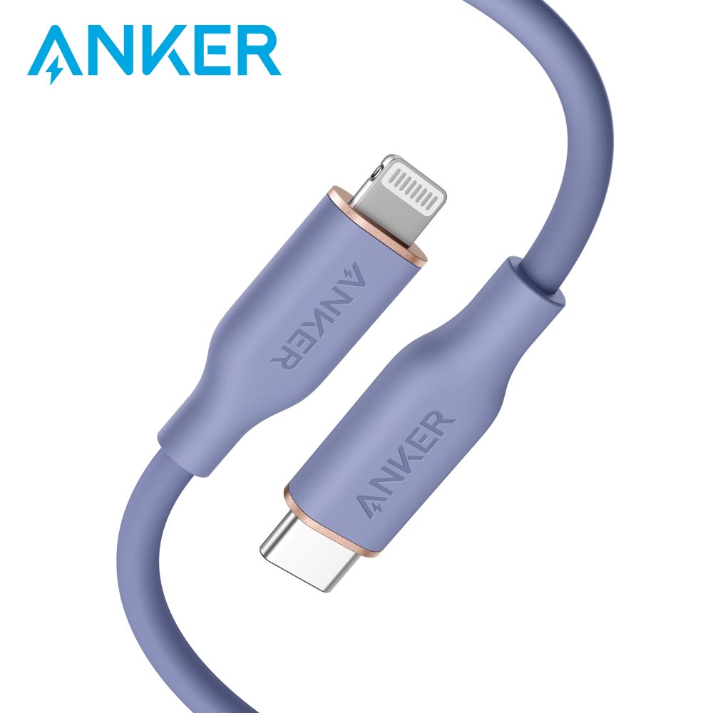 【ANKER】A8662 USB-C to Lightning 快充線-0.9M/紫