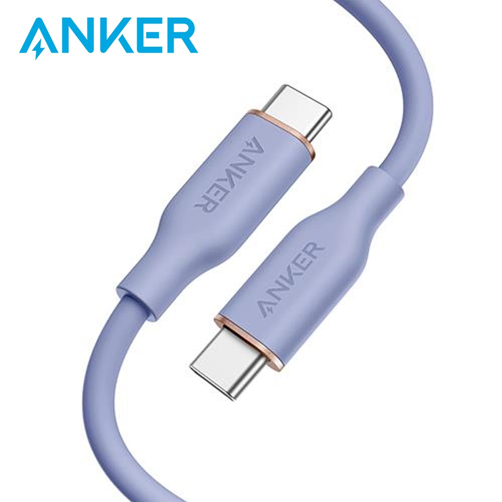 【ANKER】A8552 USB-C to USB-C傳輸充電線-0.9M/紫