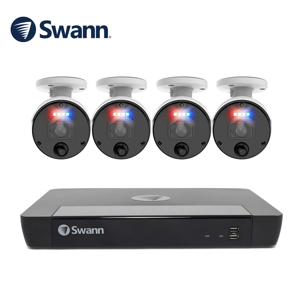 【SWANN】8路NVR主機+4K IP 警示錄音攝影機*4 監控組