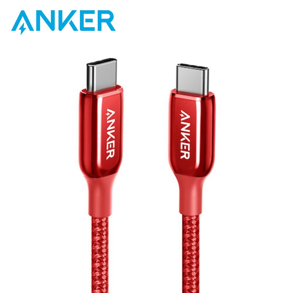 【ANKER】A8862 USB-C to USB-C快充線-0.9M/紅