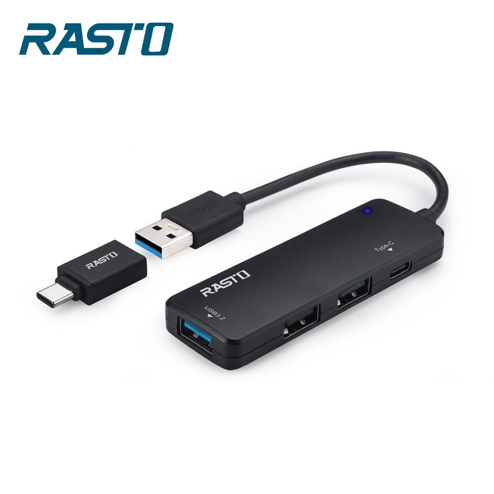 【RASTO】RH9 USB3.2+Type C四孔集線器