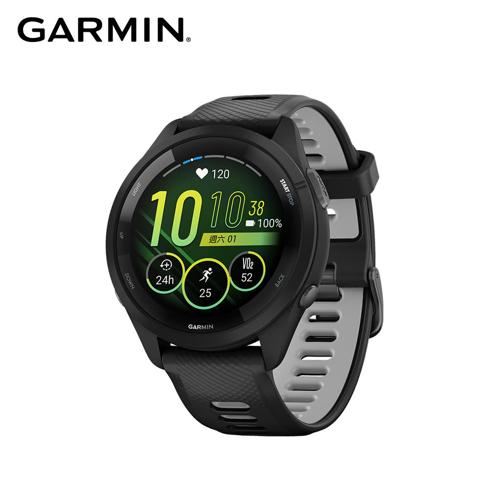 【GARMIN】Forerunner 265 GPS智慧跑錶 - 率性黑