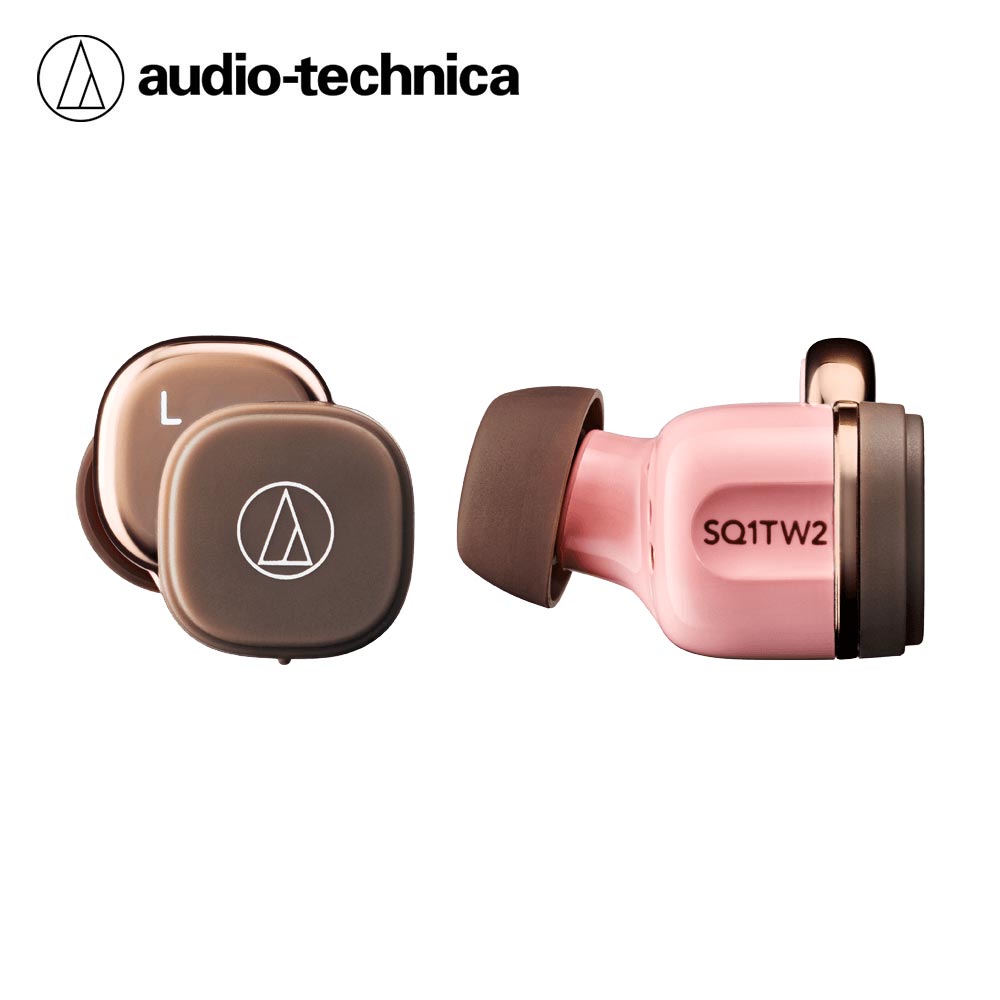 【audio-technica 鐵三角】ATH-SQ1TW2 真無線藍牙耳機-粉咖啡