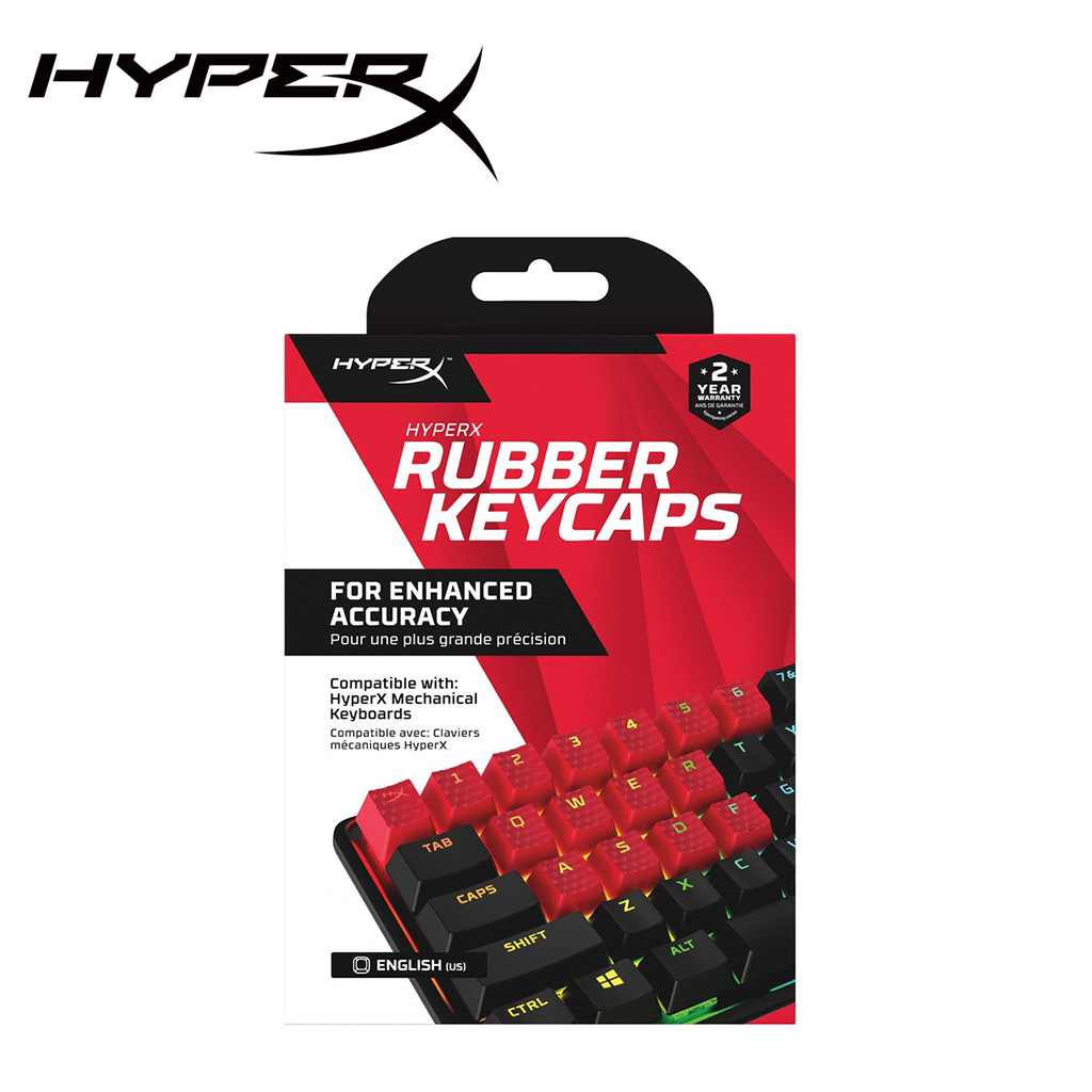 【HyperX】Keycaps 橡膠鍵帽 遊戲配件組19 鍵 英文版鍵帽/紅色 519T6AA