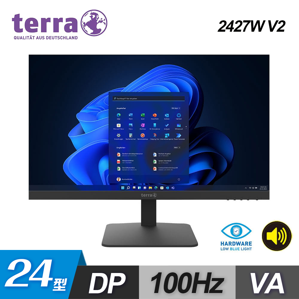 【Terra 沃特曼】2427W V2 24型 VA 抗藍光不閃屏螢幕