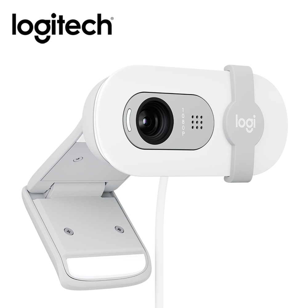 【Logitech 羅技】BRIO 100 網路攝影機 珍珠白