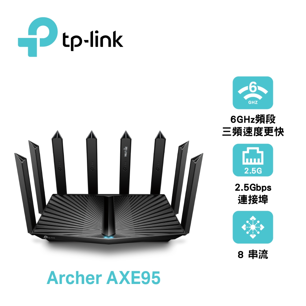 【TP-LINK】Archer AXE95 AXE7800 三頻 Wi-Fi 6E 路由器