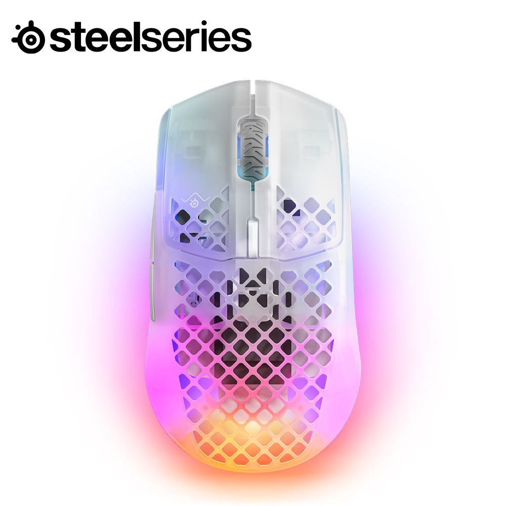 【SteelSeries 賽睿】AEROX 3 無線 GHOST 電競滑鼠 白色