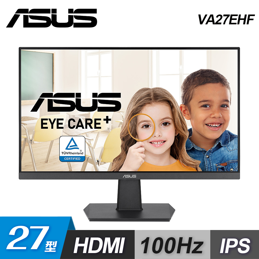 【ASUS 華碩】27型 VA27EHF 100Hz 護眼電競顯示器