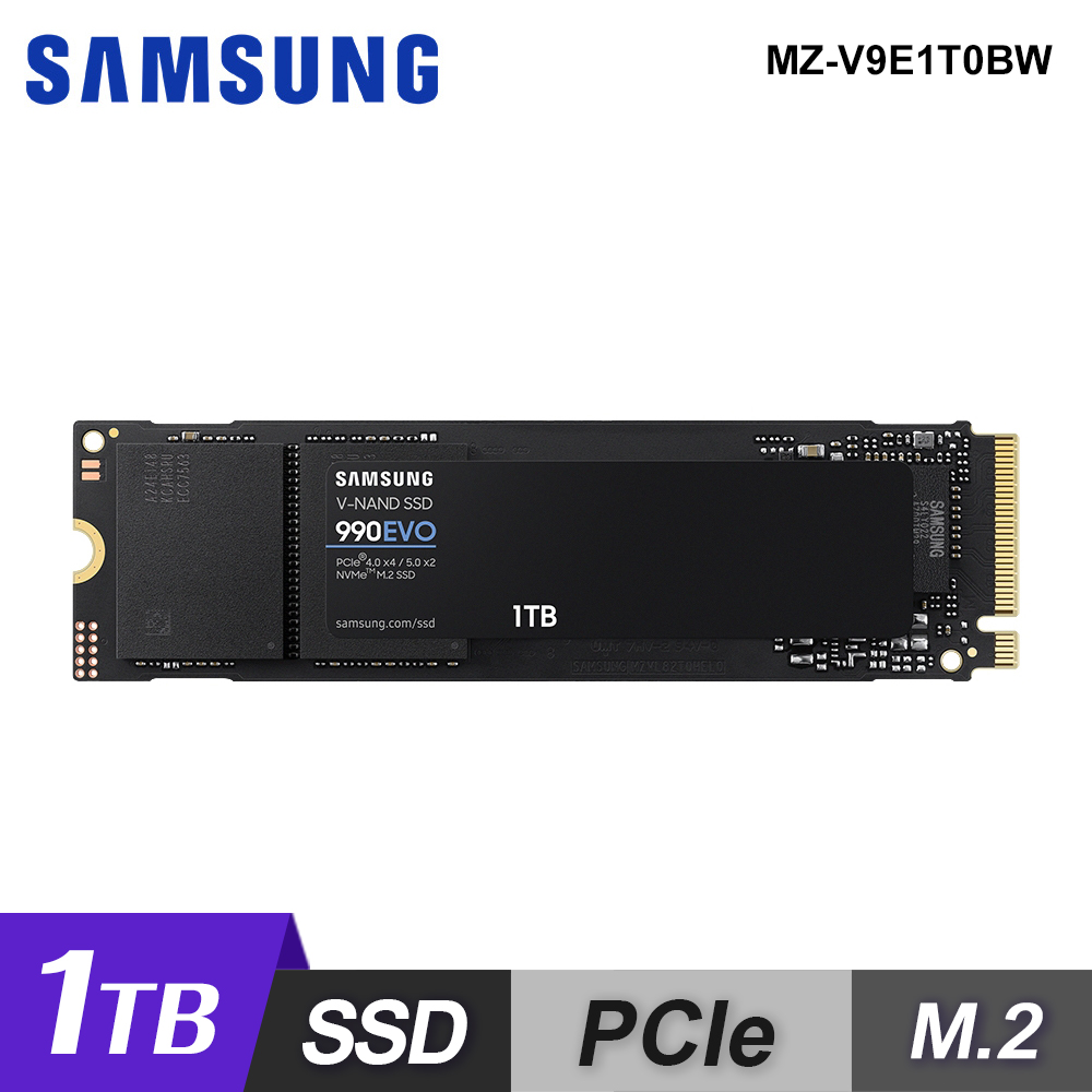 【SAMSUNG 三星】990 EVO 1TB NVMe M.2 2280 PCIe 固態硬碟