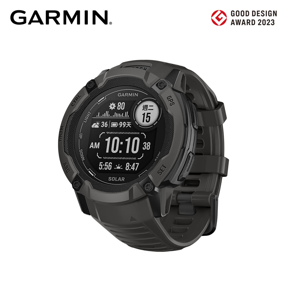 【GARMIN】Instinct 2X Solar 太陽能GPS腕錶 石墨黑