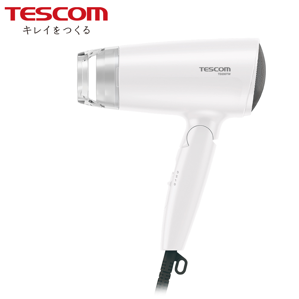 【TESCOM】TD200TW 輕量型負離子吹風機 白色