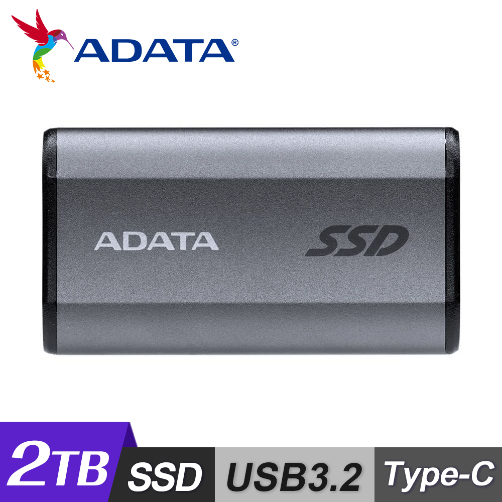 【ADATA 威剛】SE880 2TB 外接式固態硬碟 / 鈦灰