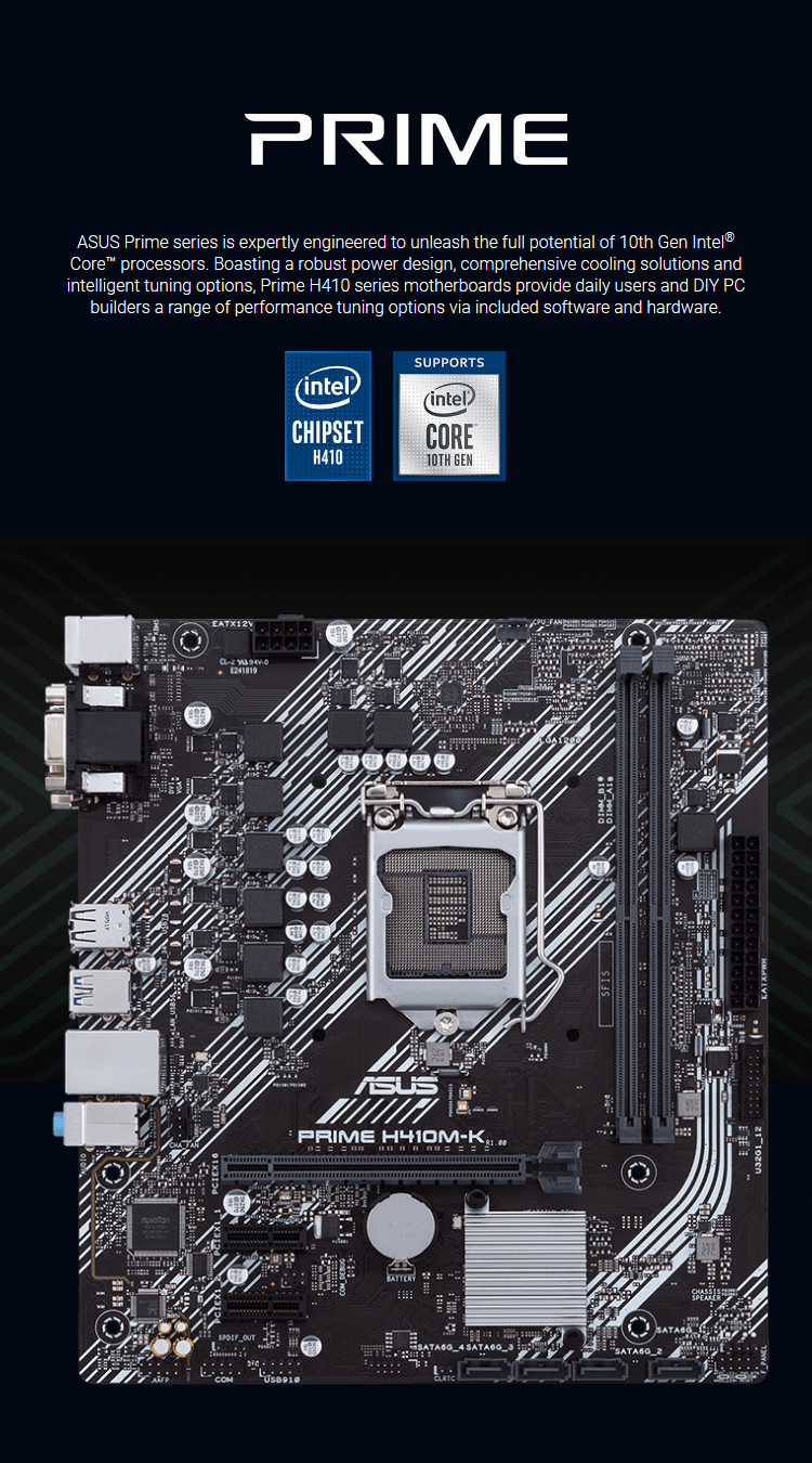 【asus 华硕】prime-h410m-k 主机板