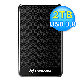  【Transcend 創見】TS2TSJ25A3K USB3.0 2TB 外接硬碟 黑