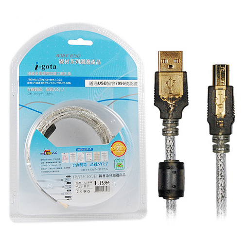 i-gota USB 2.0 延長線 A公對B公 1.8米