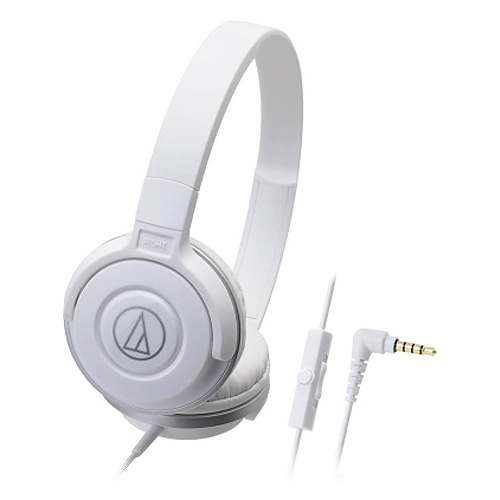 【audio-technica 鐵三角】ATH-S100iS 耳罩式耳麥-白