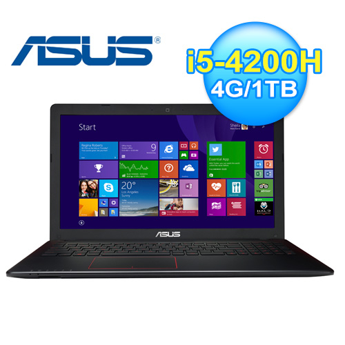 asus 华硕 x550jx 笔记型电脑 黑红 win10