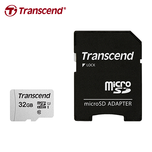 【Transcend 創見】TF microSDHC-300S 32G 記憶卡(銀卡附轉卡)