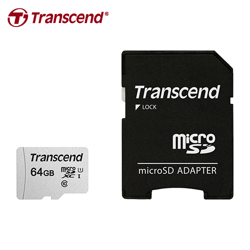 【Transcend 創見】TF microSDXC-300S 64G 記憶卡 附轉卡