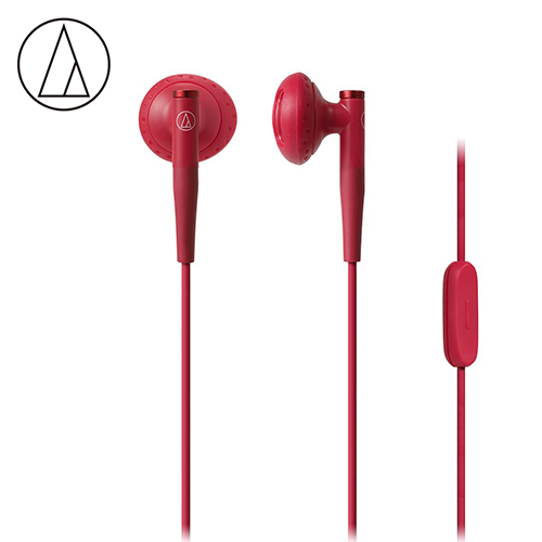 【audio-technica 鐵三角】ATH-C200iS 智慧型手機專用 耳塞式耳機-紅色