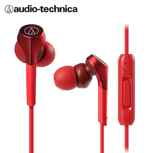 【audio-technica 鐵三角】ATH-CKS550XiS 線控通話 耳道式耳機 / 紅