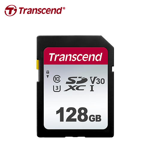 【Transcend 創見】300S SDXC-U3V30-C10-128G 記憶卡-銀