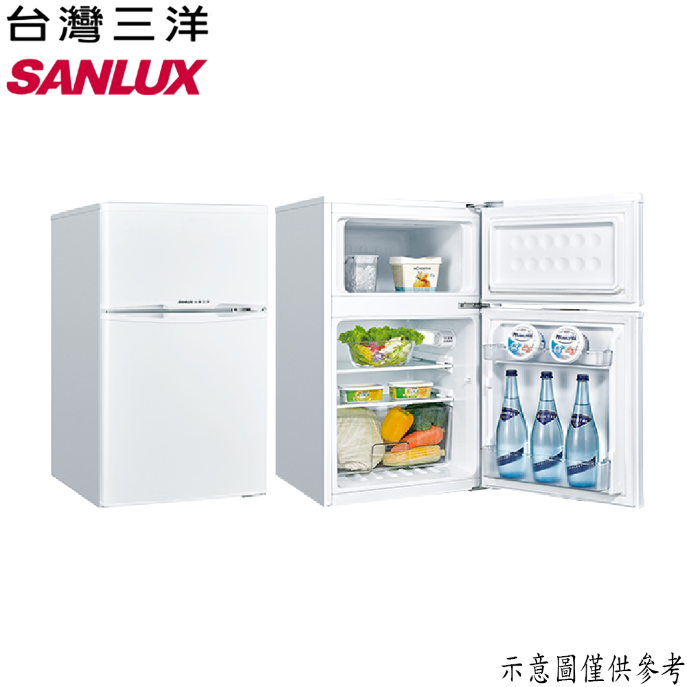 【SANLUX台灣三洋】102公升一級能效雙門定頻電冰箱 SR-C102B1