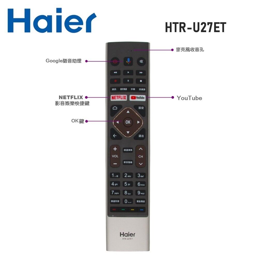 【Haier 海爾】智慧聲控語音搖控器 HTR-U27ET