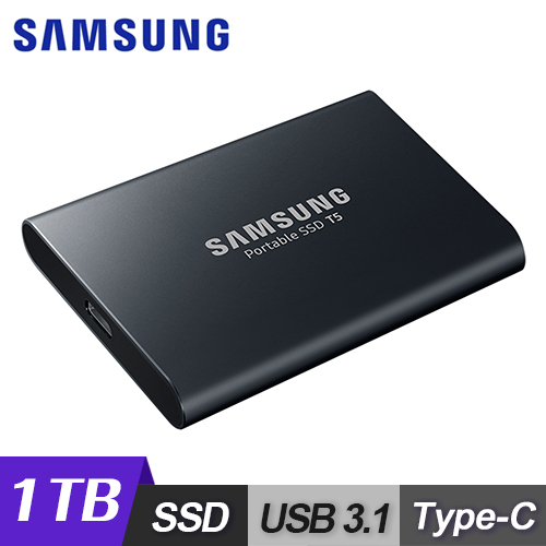 【SAMSUNG 三星】T5 1TB USB3.1 移動固態硬碟 炫英黑 (MU-PA1T0B/WW)