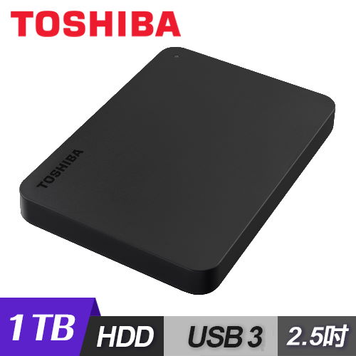 【Toshiba 東芝】黑靚潮III 1TB USB3.0 2.5吋行動硬碟 黑 HDTB410AK3AA