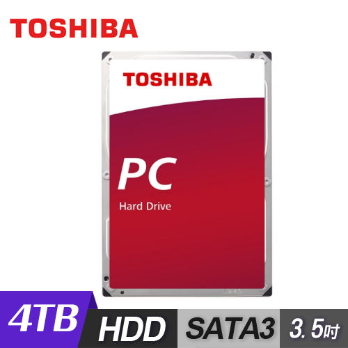 【TOSHIBA 東芝】桌上型硬碟 4TB 3.5吋 SATAIII 5400轉硬碟 (DT02ABA400)