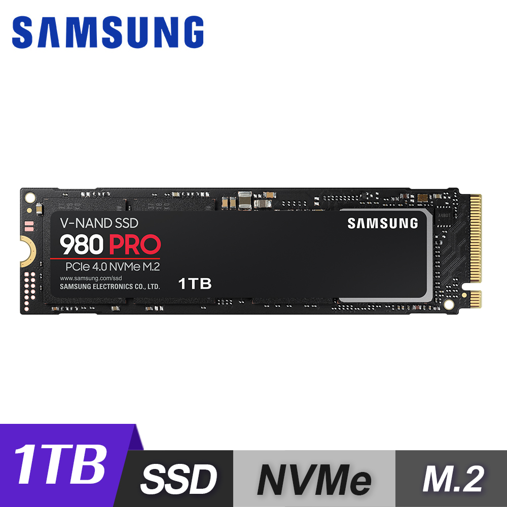 【Samsung 三星】980 PRO PCle NVMe M.2 固態硬碟 1TB